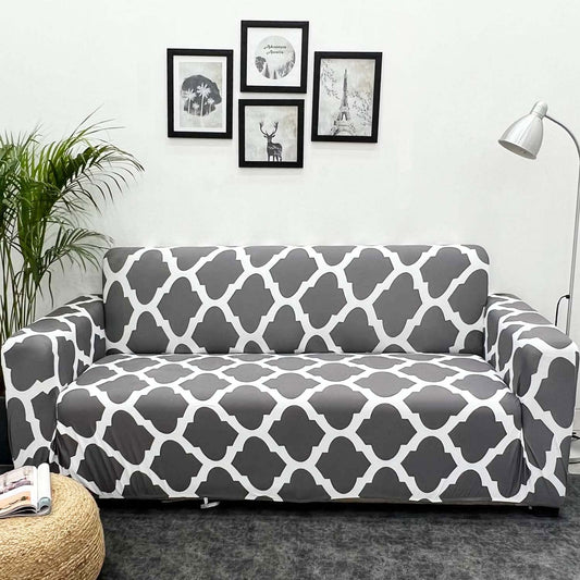 Elegant Blooms: Grey Diamond Sofa Cover for Timeless Home Decor - Fab Home Decor - Sofa Cover