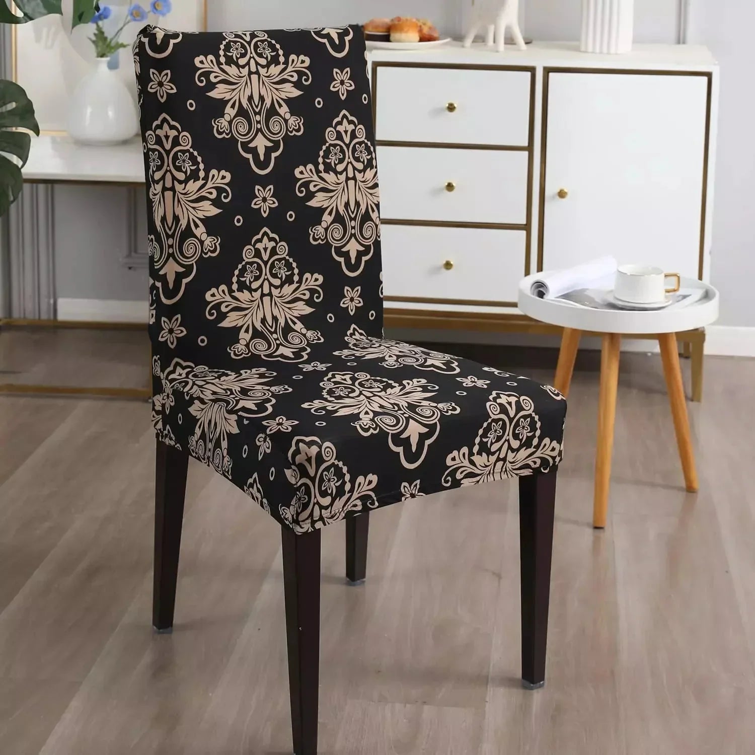 STRETCHABLE CHAIR COVERS, MEROON FLORAL - Fab Home Decor - Sofa Cover